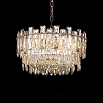 Круглая люстра с хрустальными подвесками на серебряном каркасе Gorgeous Crystal Light варинант исполнения - 8 | Loft Concept в Тюмени