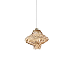 Подвесной светильник с плафоном из фактурного светло-янтарного стекла Light Ensemble варинант исполнения - 2 | Loft Concept в Тюмени