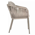 Стул серо-бежевый с декоративным плетением на спинке и подлокотниках Chair Weave варинант исполнения - 2 | Loft Concept в Тюмени