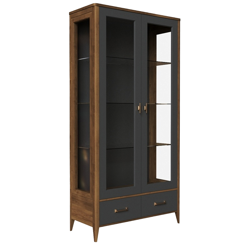 Витрина стеклянная из массива бука Tasteful Furniture Серый Дуб темный Прозрачное Стекло Витрина стеклянная из массива бука Tasteful Furniture Серый Дуб темный Прозрачное Стекло в Тюмени | Loft Concept