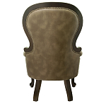 Кресло кожаное с мягкими подлокотниками на 4-х деревянных ножках Evelyn Classical Armchair варинант исполнения - 2 | Loft Concept в Тюмени