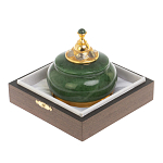 Икорница с крышкой с гравировкой из натурального камня Нефрит Decorative Cavair Dishes варинант исполнения - 3 | Loft Concept в Тюмени