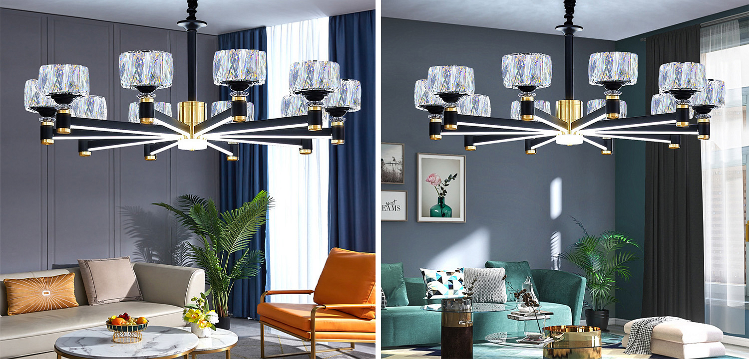 Дизайнерская Люстра 10 хрустальных плафонов Crystal Shades Chandelier Дизайнерская Люстра 10 хрустальных плафонов Crystal Shades Chandelier - Loft-Concept в Тюмени