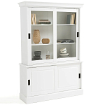 Витрина с раздвижными дверцами Wells Glass Showcase White варинант исполнения - 1 | Loft Concept в Тюмени