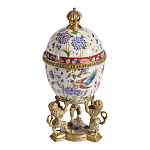 Шкатулка в форме яйца на величественных львах из фарфора с бронзовыми элементами Eden Garden варинант исполнения - 4 | Loft Concept в Тюмени