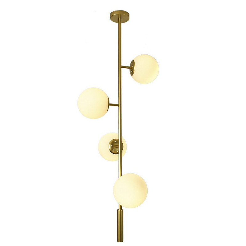 Люстра Bubble Chandelier vertical Белый Латунь Люстра Bubble Chandelier vertical Белый Латунь в Тюмени | Loft Concept