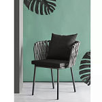 Стул мягкий с декором в виде плетеных лент на спинке и подлокотниках Semicircular Chair Decorated with Ribbons варинант исполнения - 1 | Loft Concept в Тюмени