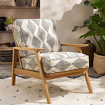 Кресло с каркасом из массива дуба Deniaud Oak Rhombus Beige Armchair варинант исполнения - 6 | Loft Concept в Тюмени