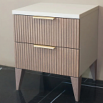 Тумба прикроватная коричневая с белой столешницей и двумя ящиками Harper Line варинант исполнения - 1 | Loft Concept в Тюмени