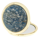 Зеркало карманное складное круглое из натурального камня Лазурит в подарочной упаковке Gold Stone Mirrors варинант исполнения - 2 | Loft Concept в Тюмени