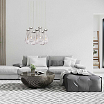 Люстра с 7-ю прозрачными плафонами из стекла в форме капли на круглом потолочном основании цвета хром Lucid Rain  варинант исполнения - 11 | Loft Concept в Тюмени