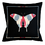 Подушка декоративная бабочка с узором красного и серого цвета Ikat Pattern варинант исполнения - 1 | Loft Concept в Тюмени