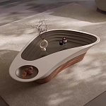 Журнальный столик фигурный со стеклянной столешницей Table Drop варинант исполнения - 1 | Loft Concept в Тюмени