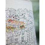 Настольная лампа с принтом на белом тканевом абажуре Roof Garden Lamp варинант исполнения - 4 | Loft Concept в Тюмени