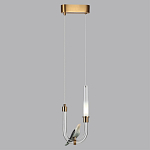 Подвесной светильник с декоративной фигуркой птицы на прозрачной изогнутой трубке Ganthea варинант исполнения - 4 | Loft Concept в Тюмени