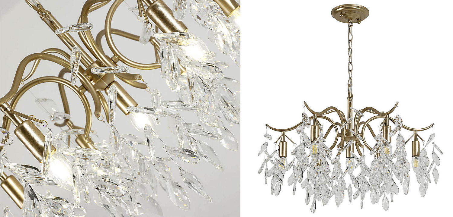 Люстра Hanging Crystal Leaves Chandelier 71 Люстра Hanging Crystal Leaves Chandelier 71 - Loft-Concept в Тюмени
