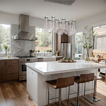 Люстра с 9-ю прозрачными плафонами из стекла в форме капли на прямоугольном потолочном основании цвета хром Lucid Rain  варинант исполнения - 11 | Loft Concept в Тюмени