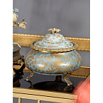 Шкатулка голубого цвета с золотым растительным узором Eden Garden варинант исполнения - 3 | Loft Concept в Тюмени