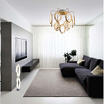 Потолочный светильник светодиодный с золотистым каркасом Ring of Fire варинант исполнения - 1 | Loft Concept в Тюмени