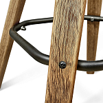 Барный стул со спинкой и мягкой обивкой с ромбами на 4-х деревянных ножках Бежевый Велюр Ava Charm варинант исполнения - 7 | Loft Concept в Тюмени