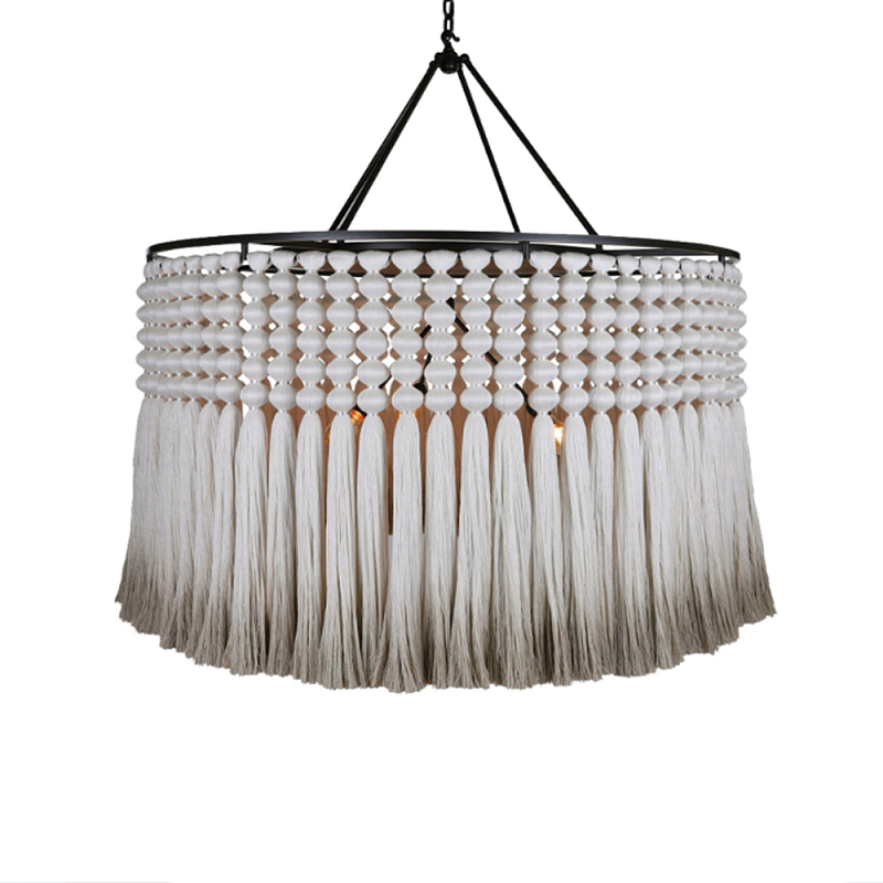 Люстра серая плетеная с кисточками Boho Tassel Chandelier Серый Темная бронза Люстра серая плетеная с кисточками Boho Tassel Chandelier Серый Темная бронза в Тюмени | Loft Concept