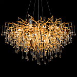 Люстра подвесная с прозрачными стеклянными подвесками в форме капель Диаметр 100 см Droplet Chandelier варинант исполнения - 8 | Loft Concept в Тюмени