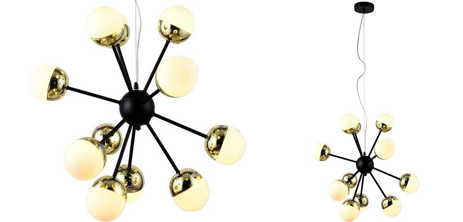Люстра Sputnik White and Gold Globe Chandelier 12 Люстра Sputnik White and Gold Globe Chandelier 12 - Loft-Concept в Тюмени