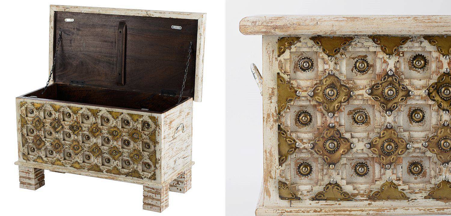 Сундук Antique Indian chest with pearls Сундук Antique Indian chest with pearls - Loft-Concept в Тюмени