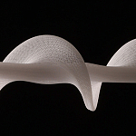 Люстра горизонтальная с волнистым белым плафоном Golden Swirl варинант исполнения - 7 | Loft Concept в Тюмени