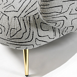 Кресло мягкое с принтом на золотистых ножках Onlooker варинант исполнения - 2 | Loft Concept в Тюмени