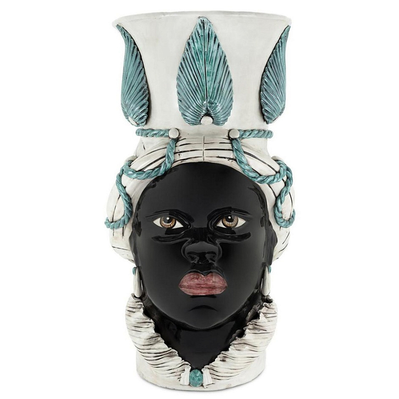 Ваза Vase Moro Lady Giant With Leaf Malachite Черный Бежевый Голубой Ваза Vase Moro Lady Giant With Leaf Malachite Черный Бежевый Голубой в Тюмени | Loft Concept