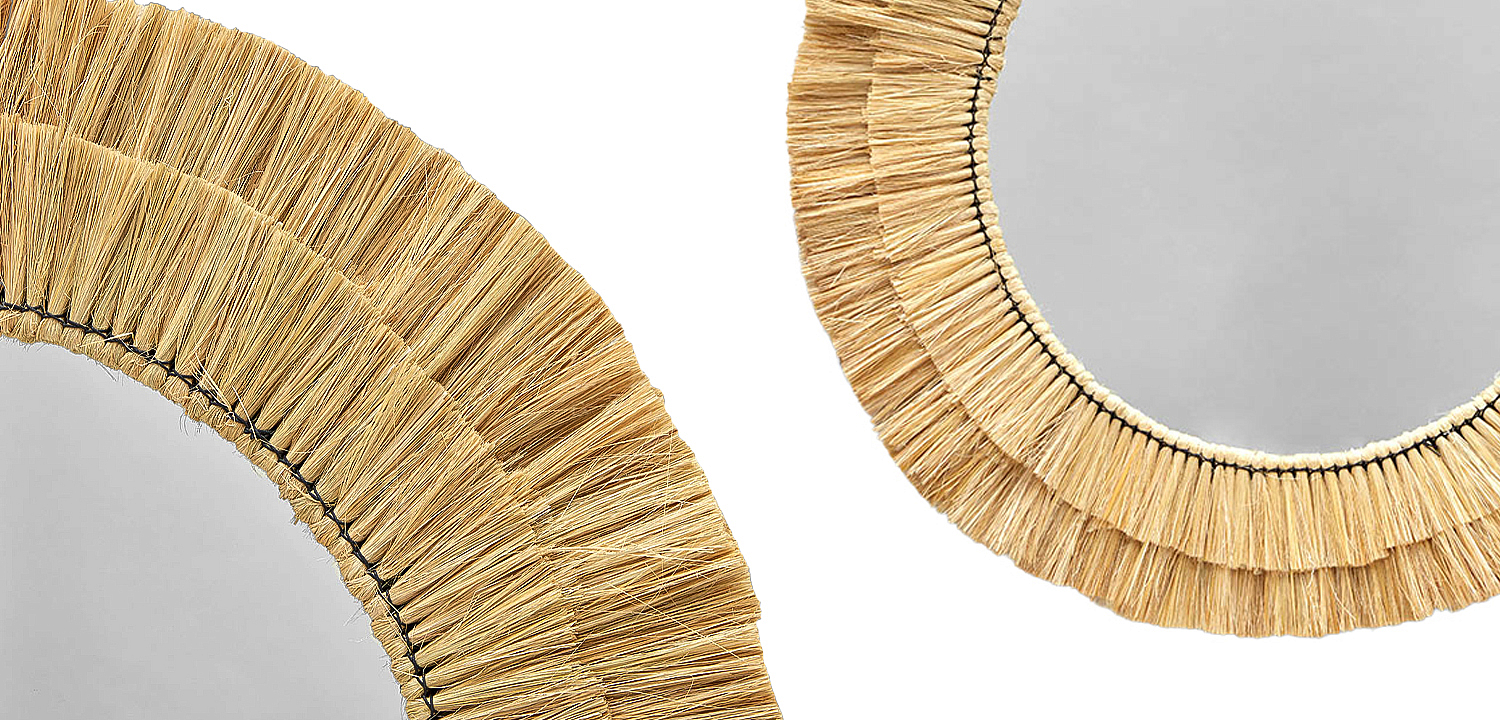 Круглое зеркало с плетеной рамой Jyoti Wicker Mirror - Loft-Concept в Тюмени