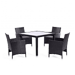 Обеденный комплект из искуственного ротанга Vintara черный варинант исполнения - 1 | Loft Concept в Тюмени