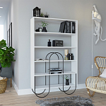 Стеллаж прямой белый с 5-ю открытыми полками NORFOLK BOOKCASE WHITE варинант исполнения - 1 | Loft Concept в Тюмени