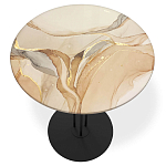 Стол журнальный круглый с бежевой столешницей из стекла Beige Marble варинант исполнения - 2 | Loft Concept в Тюмени