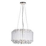 Люстра подвесная круглая с прозрачными хрустальными трубками и золотистым каркасом Диаметр 44 см Hexagon Tube Light варинант исполнения - 1 | Loft Concept в Тюмени