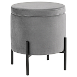 Серый пуф на черных ножках SANJAY варинант исполнения - 1 | Loft Concept в Тюмени