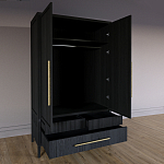 Шкаф платяной Primo с выдвижными ящиками шпон Светлый дуб варинант исполнения - 4 | Loft Concept в Тюмени