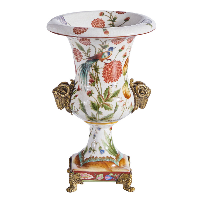 Ваза из фарфора с бронзовыми Овнами Bronze Aries Бронза Мульти в Тюмени | Loft Concept 