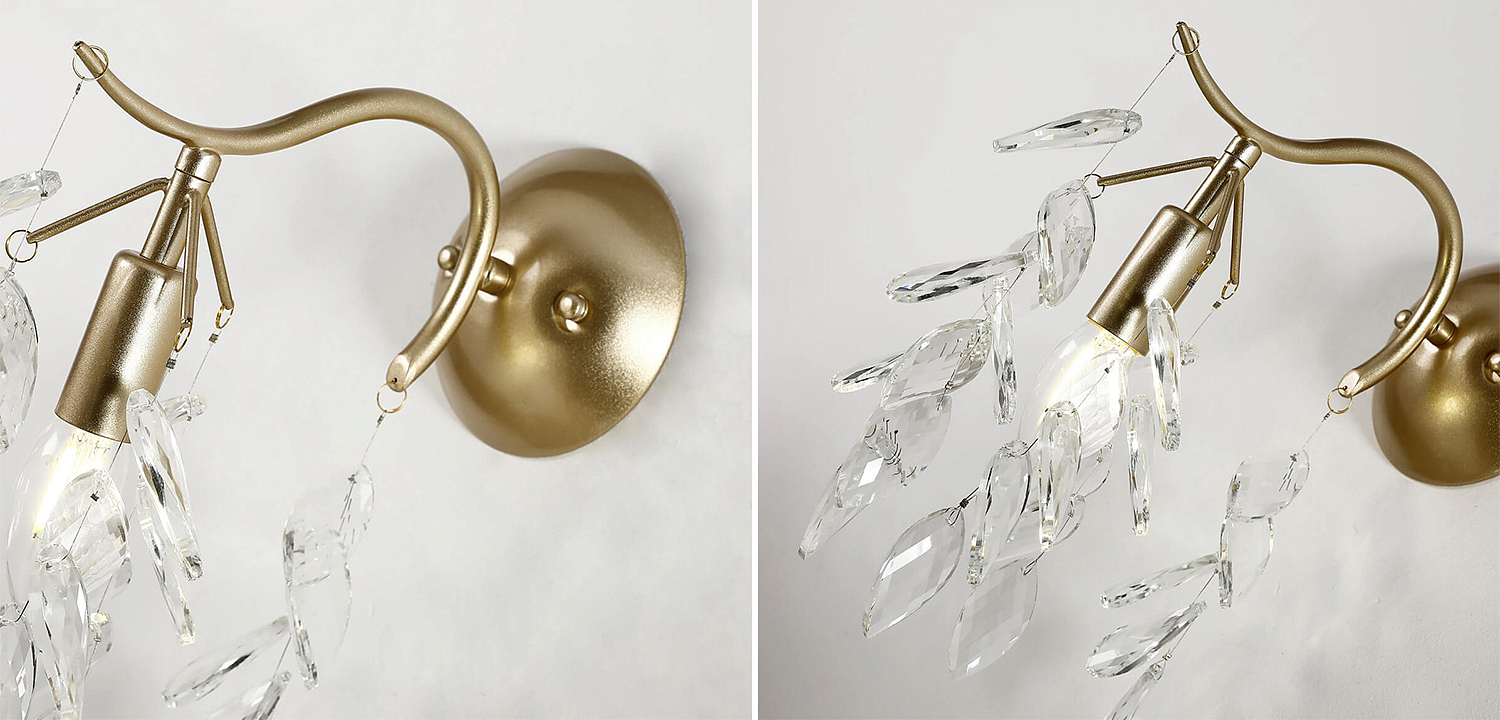 Бра Hanging Crystal Leaves Wall Lamp Бра Hanging Crystal Leaves Wall Lamp - Loft-Concept в Тюмени