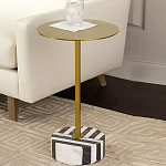 Дизайнерский журнальный стол с круглой столешницей на чёрно-белом основании Muruv варинант исполнения - 2 | Loft Concept в Тюмени