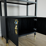 Стеллаж со стеклянными полками Elsa Dreams Black варинант исполнения - 2 | Loft Concept в Тюмени