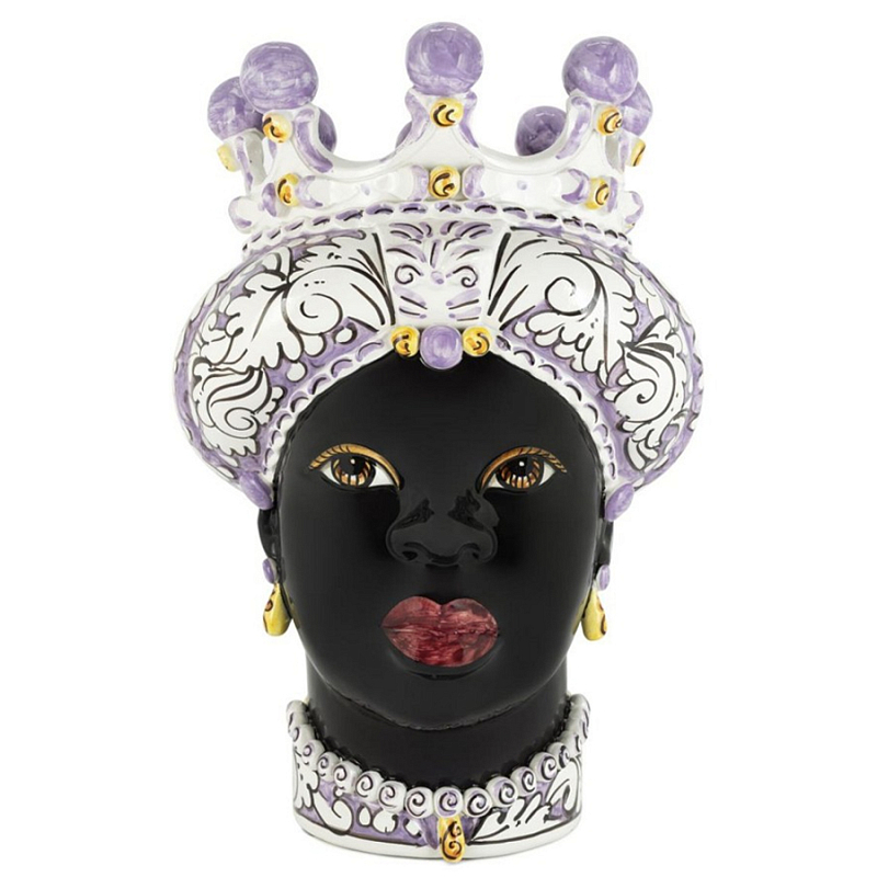 Ваза Vase Moro Lady Ornate Violet Черный Фиолетовый Белый Ваза Vase Moro Lady Ornate Violet Черный Фиолетовый Белый в Тюмени | Loft Concept