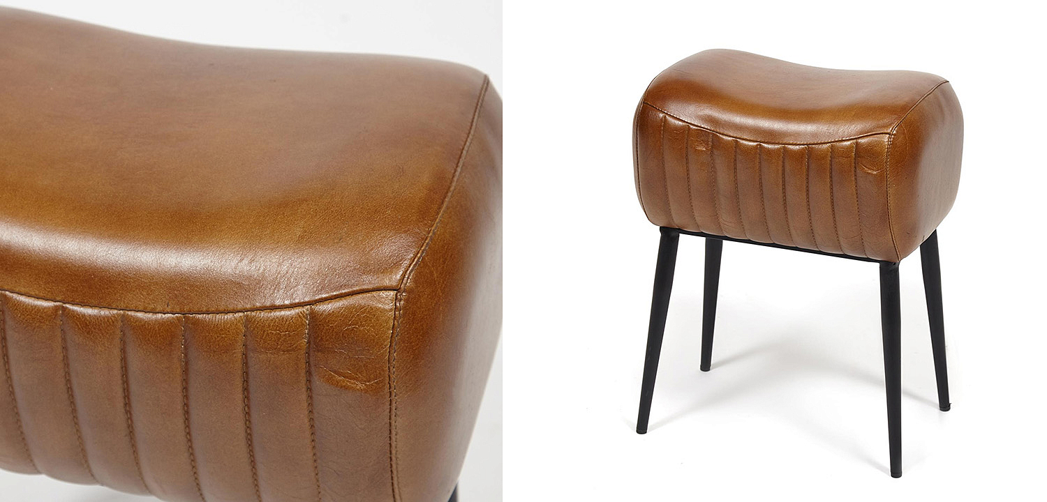 Пуф из кожи буйвола Industrial leather pouf Пуф из кожи буйвола Industrial leather pouf - Loft-Concept в Тюмени
