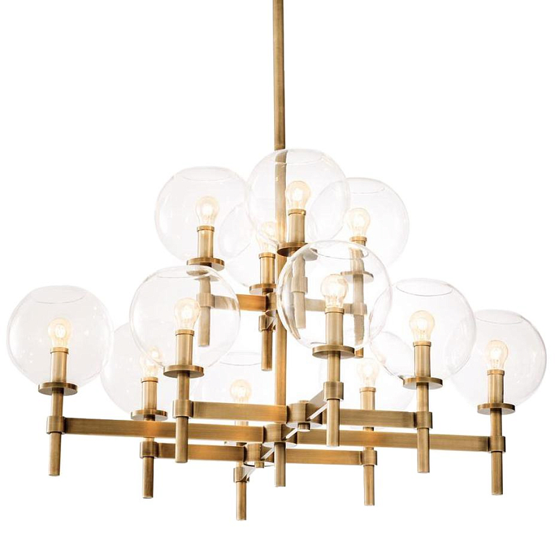 Люстра Chandelier Jade L Латунь Античная полированная Прозрачное Стекло Люстра Chandelier Jade L Латунь Античная полированная Прозрачное Стекло в Тюмени | Loft Concept