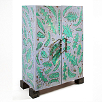 Премиальный Шкаф Defoliation двухстворчатый роспись зеленые листья  варинант исполнения - 1 | Loft Concept в Тюмени