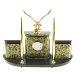 Настольный письменный набор из змеевика и бронзы с декором в виде орла Successful Leader варинант исполнения - 1 | Loft Concept в Тюмени