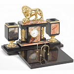 Настольный письменный набор из яшмы и долерита с декором виде льва Manager Organizer варинант исполнения - 2 | Loft Concept в Тюмени
