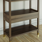 Стеллаж Elsa Dreams Walnut со стеклянными полками и ящиком варинант исполнения - 6 | Loft Concept в Тюмени