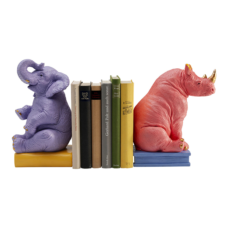 Держатель для книг Elephant and Rhinoceros Bookend Мульти в Тюмени | Loft Concept 